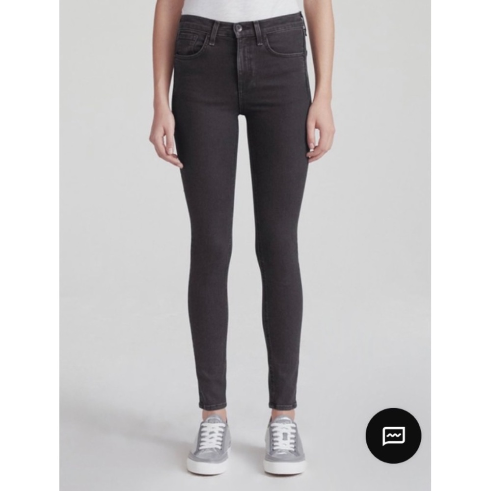 Rag & Bone High-Rise Skinny Jeans in Faded Black